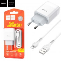 Сетевое зарядное устройство Hoco C72A 1USB 2.1A Lightning white