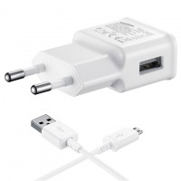 Сетевое зарядное устройство Samsung ETA-U90 2in1 1USB 2A micro-USB white тех.пакет