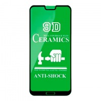 Защитное стекло Ceramics 9D Full Glue Huawei P20 black тех.пакет