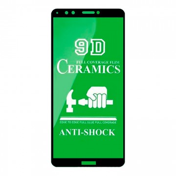 Защитное стекло Ceramics 9D Full Glue Huawei Y7 2018, Y7 Prime 2018 black тех.пакет в Одессе