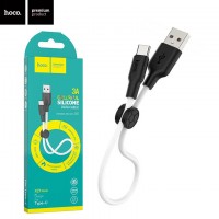 USB кабель Hoco X21 Plus Silicone Type-C 0.25m черно-белый