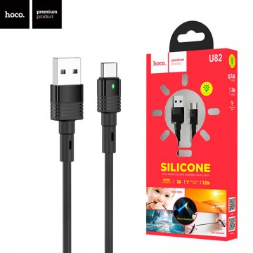 USB кабель Hoco U82 Cool grace Type-C 1.2m черный в Одессе