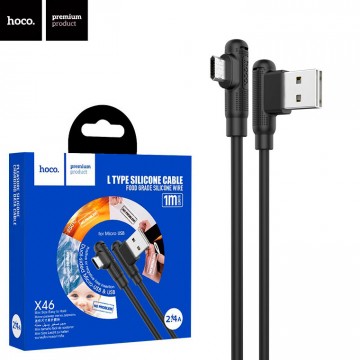 USB кабель Hoco X46 Pleasure micro USB 1m черный в Одессе