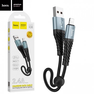 USB кабель Hoco X38 Cool Lightning 0.25m черный в Одессе