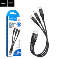 USB кабель Hoco X47 Harbor 3in1 Lightning-micro USB-Type-C черный