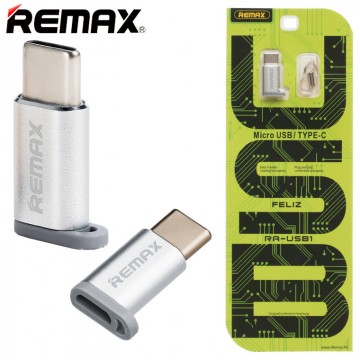 Переходник Remax RA-USB1 micro-Type-C серебристый в Одессе
