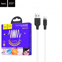 USB кабель Hoco X21 Plus Silicone Lightning 2m черно-белый