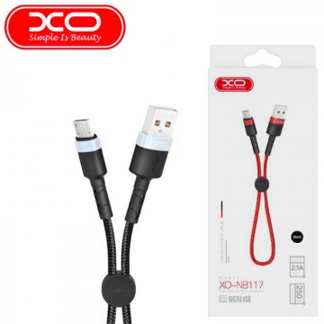 USB кабель XO NB117 micro USB 0.25m черный в Одессе