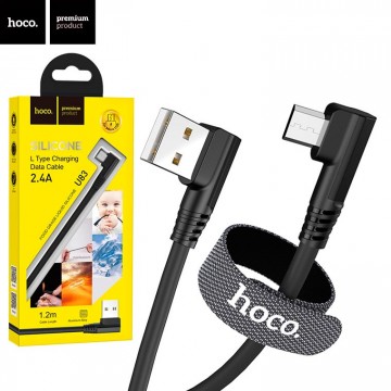 USB кабель Hoco U83 Puissant Silicone micro USB 1.2m черный в Одессе