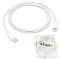 USB кабель Foxconn (MQGJ2ZM/A) Type-C to Lightning high copy тех.пак. белый