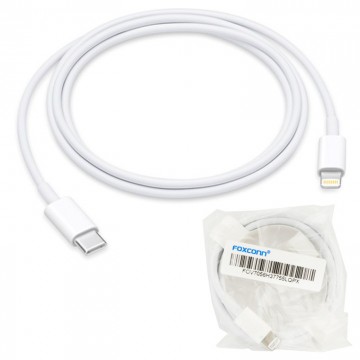 USB кабель Foxconn (MQGJ2ZM/A) Type-C to Lightning high copy тех.пак. белый в Одессе