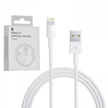 USB кабель Apple iPhone X (MD818ZM/A) Lightning high copy в уп. белый в Одессе