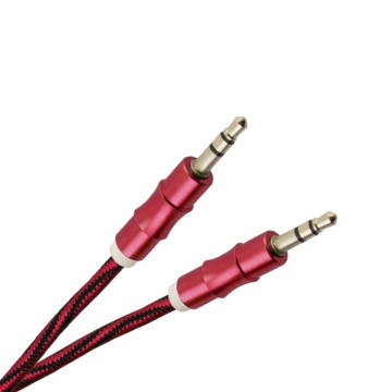AUX кабель ткань-металл 2 pin 1m красный в Одессе