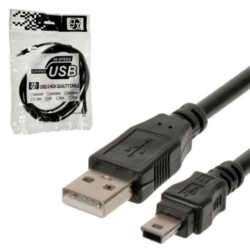 USB кабель mini USB для GPS 1.5m тех.пакет черный в Одессе