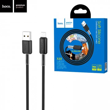 USB кабель Hoco X48 Soft micro USB 1m черный в Одессе