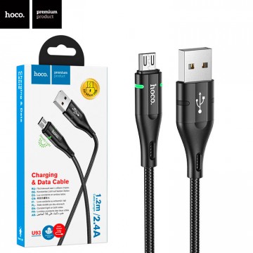 USB кабель Hoco U93 Shadow micro USB 1.2m черный в Одессе