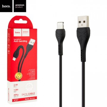 USB кабель Hoco X37 Cool power Lightning 1m черный в Одессе