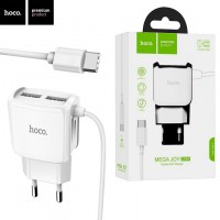 Сетевое зарядное устройство Hoco C59A 2USB 2.4A Type-C white