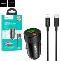 Автомобильное зарядное устройство Hoco Z32B PD + QC3.0 1USB 18W 4.5A Type-C to Lightning black