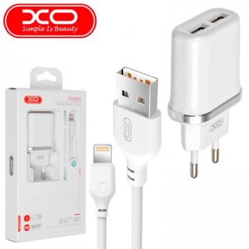 Сетевое зарядное устройство XO L52 2USB 2.1A Lightning white в Одессе