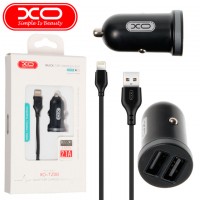 Автомобильное зарядное устройство XO TZ08 2USB 2.1A Lightning black