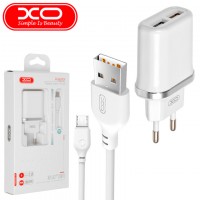Сетевое зарядное устройство XO L52 2USB 2.1A micro-USB white