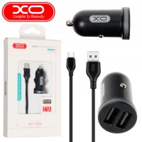 Автомобильное зарядное устройство XO TZ08 2USB 2.1A micro-USB black