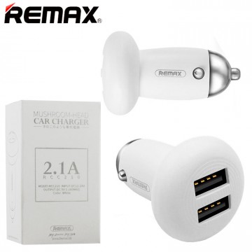 Автомобильное зарядное устройство Remax Mushroom-head RCC210 2USB 2.1A white в Одессе