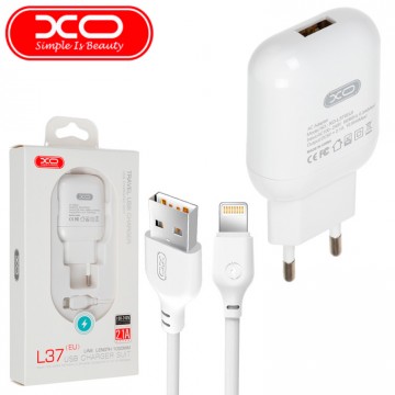 Сетевое зарядное устройство XO L37 1USB 2.1A Lightning white в Одессе