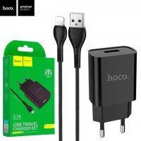 Сетевое зарядное устройство Hoco DC20A 1USB 2.1A Lightning black