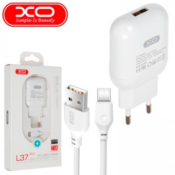 Сетевое зарядное устройство XO L37 1USB 2.1A Type-C white в Одессе