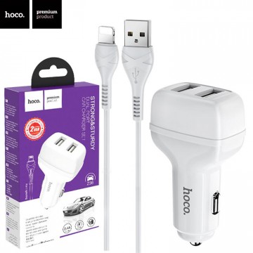 Автомобильное зарядное устройство Hoco Z36 2USB 2.4A Lightning white в Одессе