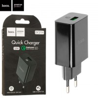 Сетевое зарядное устройство Hoco DC21A QC3.0 1USB 3A black