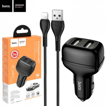 Автомобильное зарядное устройство Hoco Z36 2USB 2.4A Lightning black в Одессе