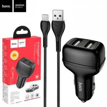 Автомобильное зарядное устройство Hoco Z36 2USB 2.4A micro-USB black в Одессе