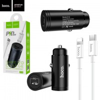 Автомобильное зарядное устройство Hoco Z19 PD+QC3.0 1USB Type-C-Lightning black