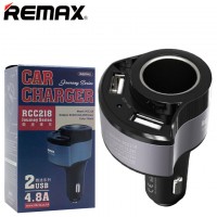 Автомобильное зарядное устройство Remax RCC218 2USB 4.8А прикуриватель black