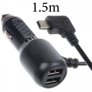 Автомобильное зарядное устройство V3 1.5м 2USB 3.5A mini-USB black тех.пакет в Одессе