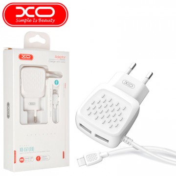 Сетевое зарядное устройство XO L51 2USB 2.1A Lightning white в Одессе