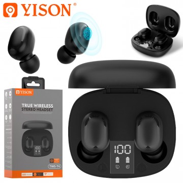 Bluetooth наушники с микрофоном Yison TWS-T4 черные в Одессе