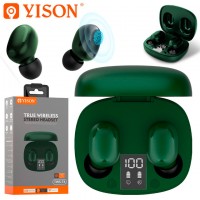 Bluetooth наушники с микрофоном Yison TWS-T4 зеленые