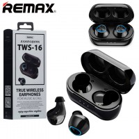 Bluetooth наушники с микрофоном Remax TWS-16 черные