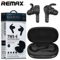 Bluetooth наушники с микрофоном Remax TWS-6 черные