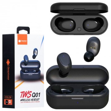 Bluetooth наушники с микрофоном DeepBass TWS Q01 черные в Одессе