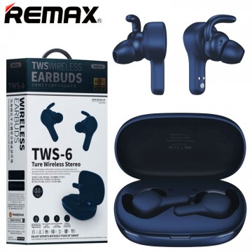 Bluetooth наушники с микрофоном Remax TWS-6 синие в Одессе