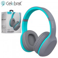 Bluetooth наушники с микрофоном Celebrat A18 серо-голубые