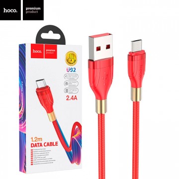 USB кабель Hoco U92 Gold collar micro USB 1.2m красный в Одессе