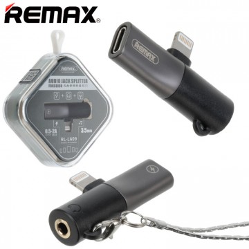 Переходник Remax RL-LA09 Lightning-3.5 AUX черный в Одессе