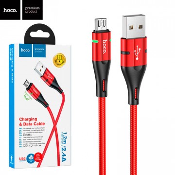 USB кабель Hoco U93 Shadow micro USB 1.2m красный в Одессе