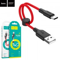 USB кабель Hoco X21 Plus Silicone Type-C 0.25m черно-красный